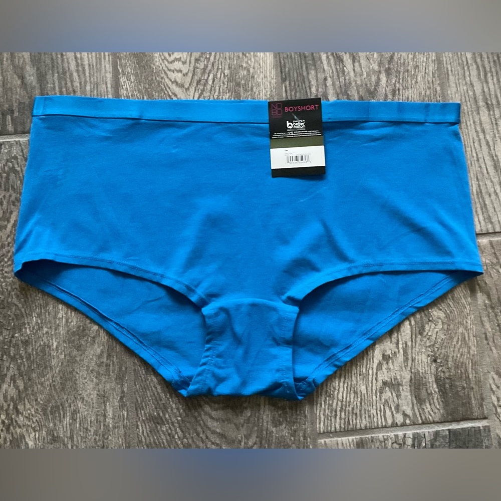 New Nobo, No Boundaries cotton boyshort panties size XXXL Blue Thrill